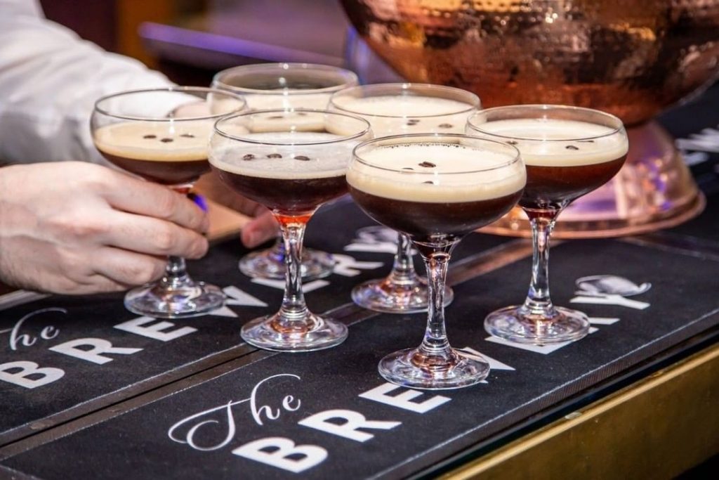 Drinks at a wedding reception venue