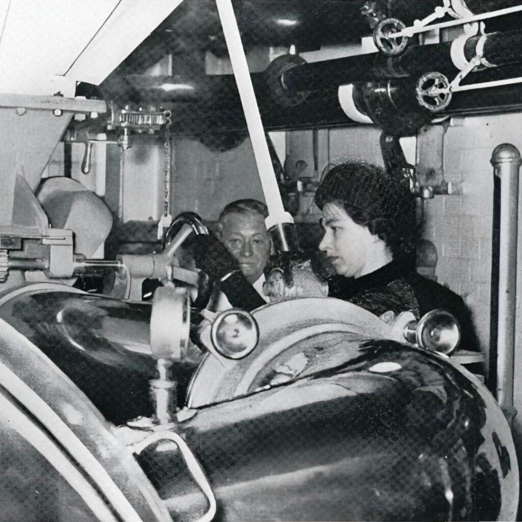 The Queen and Queen Mother visiting The Brewery