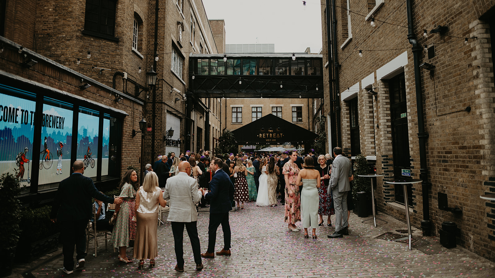 Guests in the Courtyard - Jessica & Alexander's Wedding