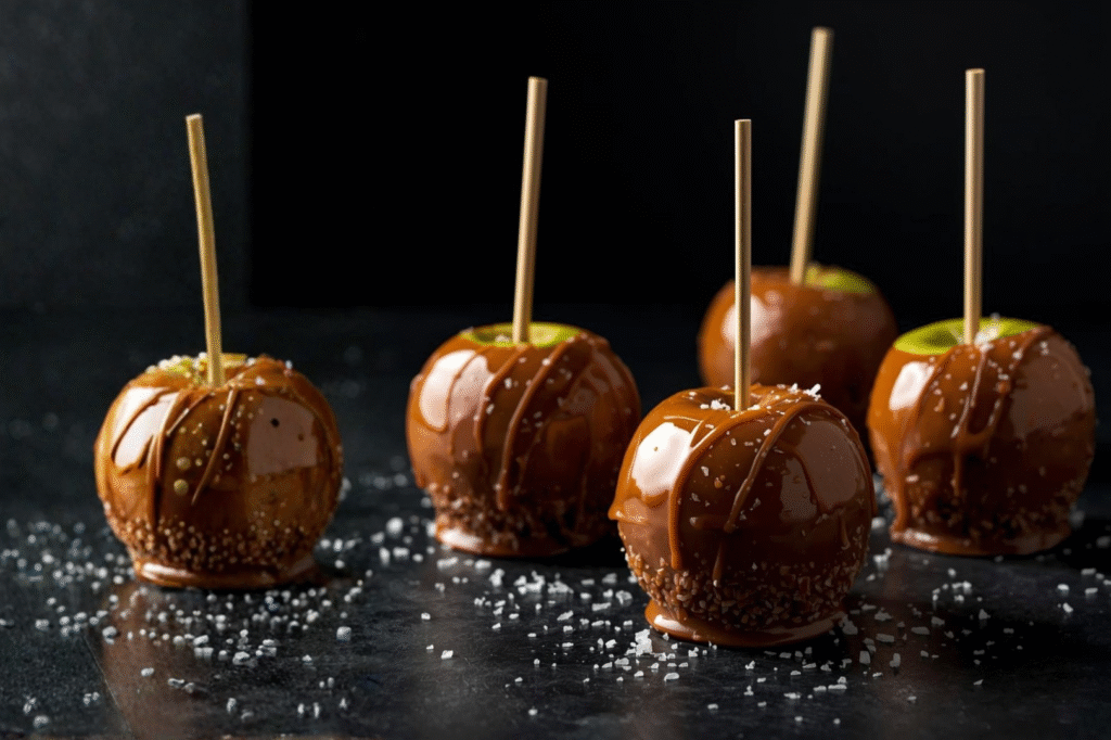 Caramel Toffee Apples with Sea Salt