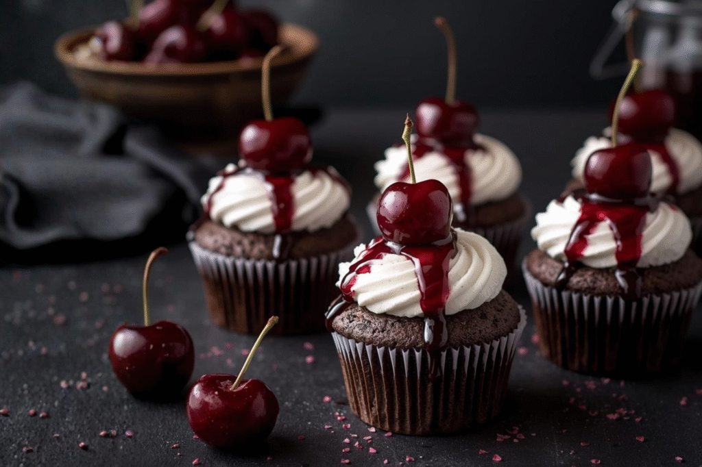 Black Forest Cupcakes with Morello Cherries