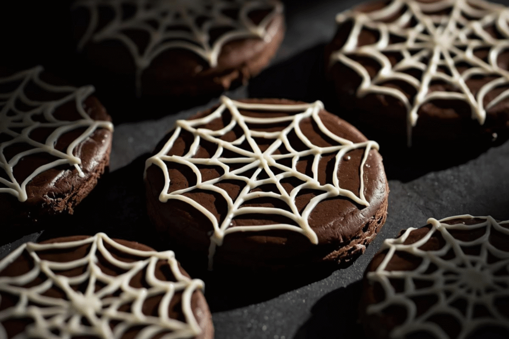 Chocolate Cobweb Biscuits