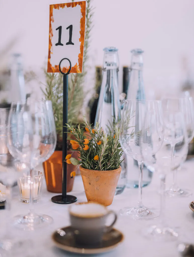 Herb Table Decor - Cicely & Richard's Wedding