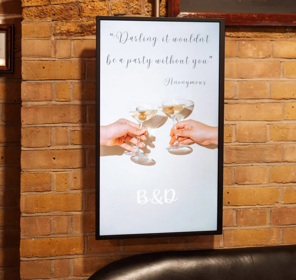 Digital Room Signage for Brittany and Daniel's Wedding
