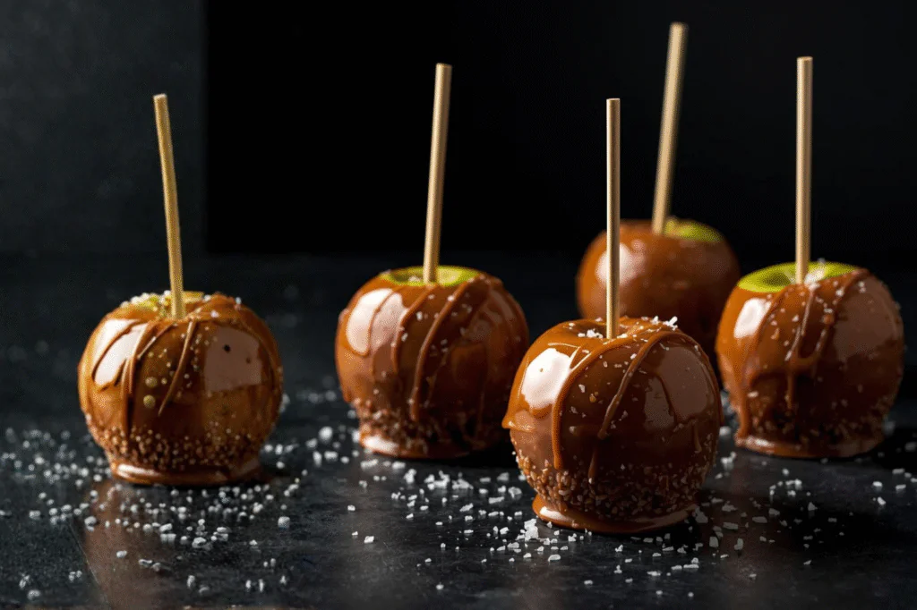 Caramel Toffee Apples with Sea Salt