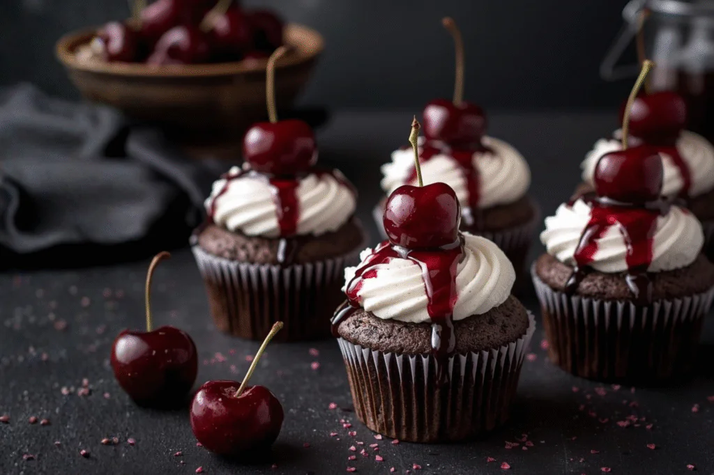 Black Forest Cupcakes with Morello Cherries
