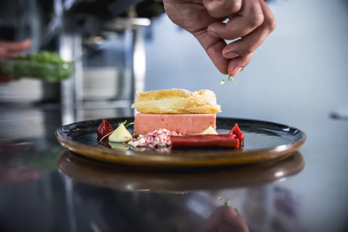 Chef Preparing a Dessert